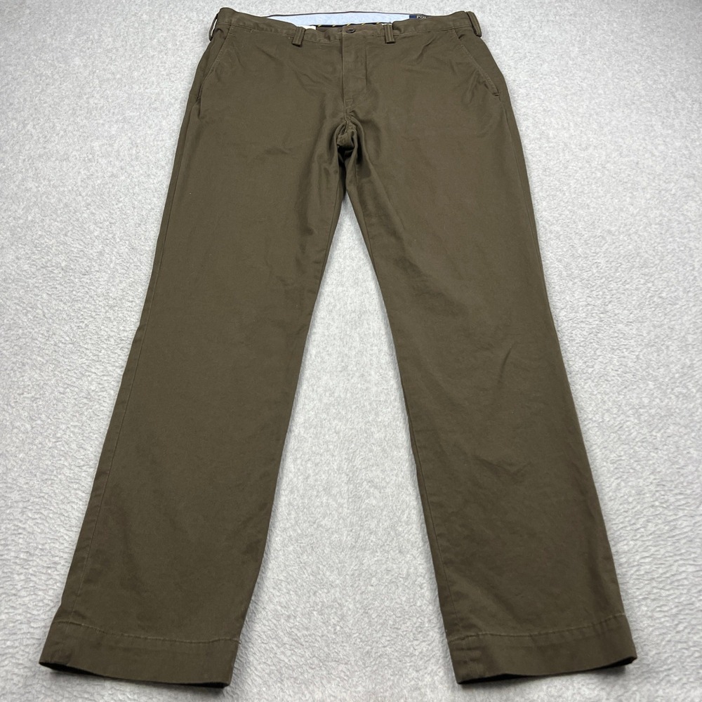 Polo Ralph Lauren Chino Mens 36x32 Brown Straight Fit Classic Cotton Twill Pants